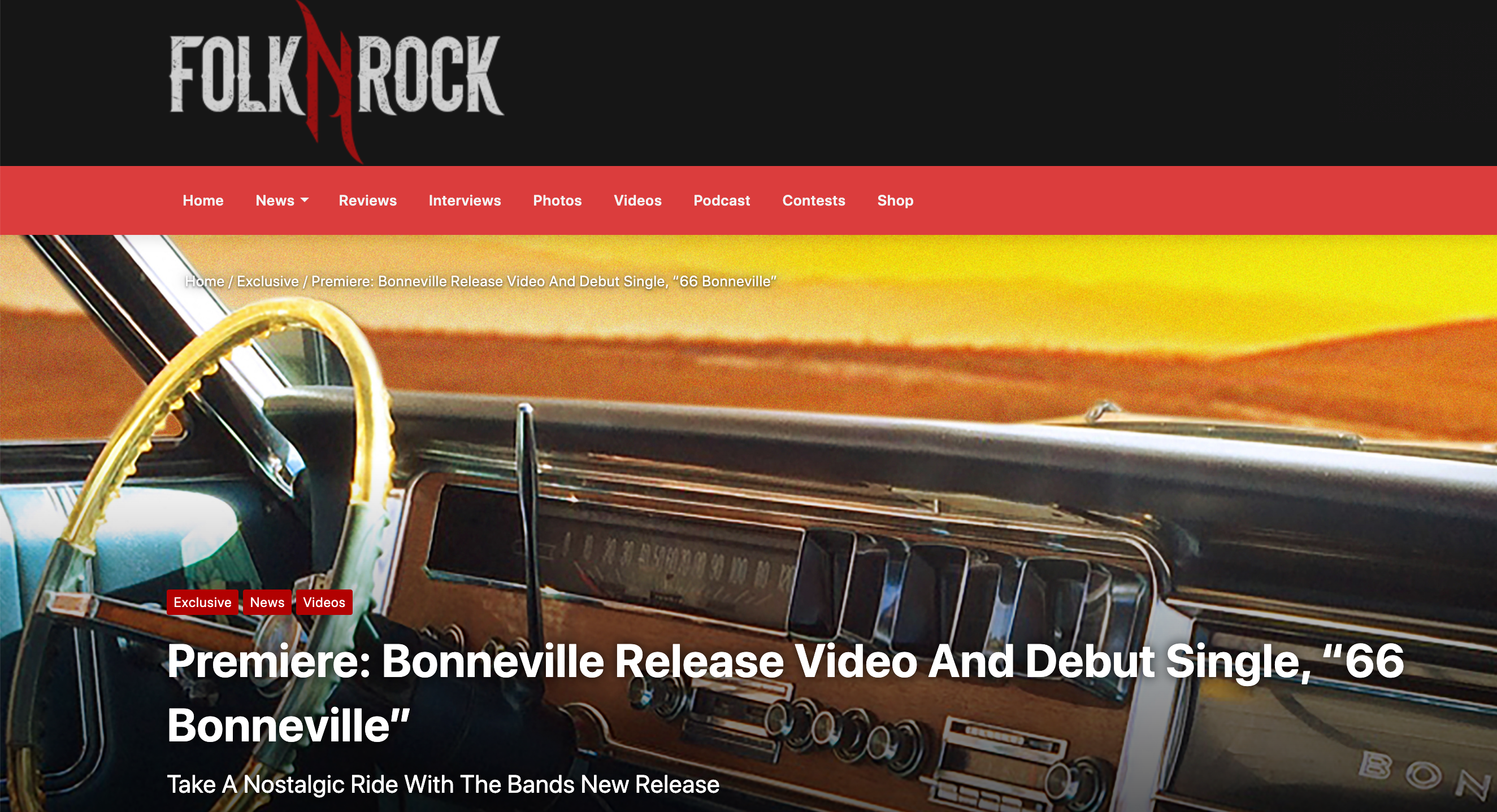 Premiere: Folk N’ Rock Features Debut Single ’66 Bonneville
